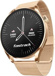 Fastrack Fastrack Dezire FX1 1.38" Smart Watch with BT Calling, 100+ Sports Modes, BP Monitoring, Functional Crown, Metal Alloy Case – Smartwatch for Men & Women (Mest Metal Strap, Rose Gold)