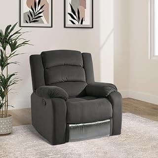 Amazon Brand - Solimo Mars 1 Seater Fabric Recliner (Grey)