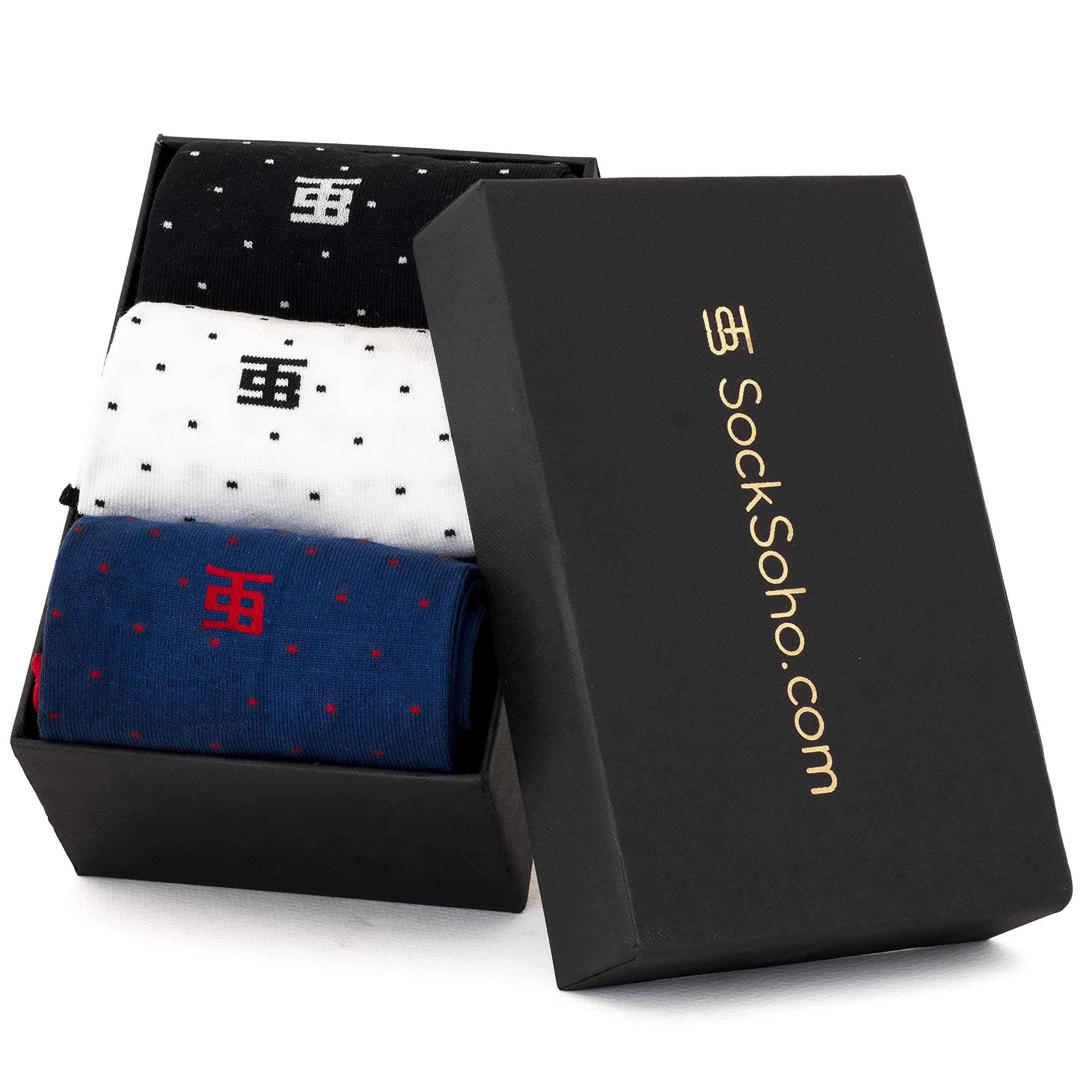 SockSoho Premium Polka Dot Socks for Men Pack of 3 - ( Scottish Lisle Cotton | Free Size (UK 7 -12))