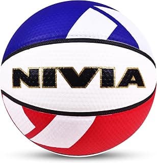 Nivia Quantum Basketball, for Men and Women, PU Laminated, Pro-League Match Ball with Soft-Touch 1.6 mm Cover, Butyl Bladder, for Indoor Courts (Size - 7, Multicolor)