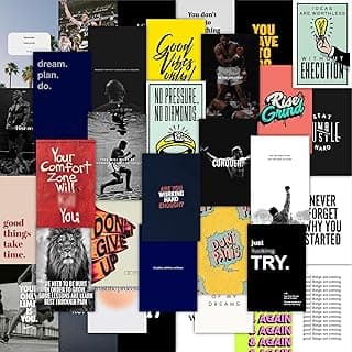 CodersParadise Motivational Quote Wall Collage Kit – Pack of 54 Inspirational 4x6 Inch Posters for Bedroom, Office, Living Room & Dorm Decor | Premium Cardstock Wall Art with Glue Dots Included