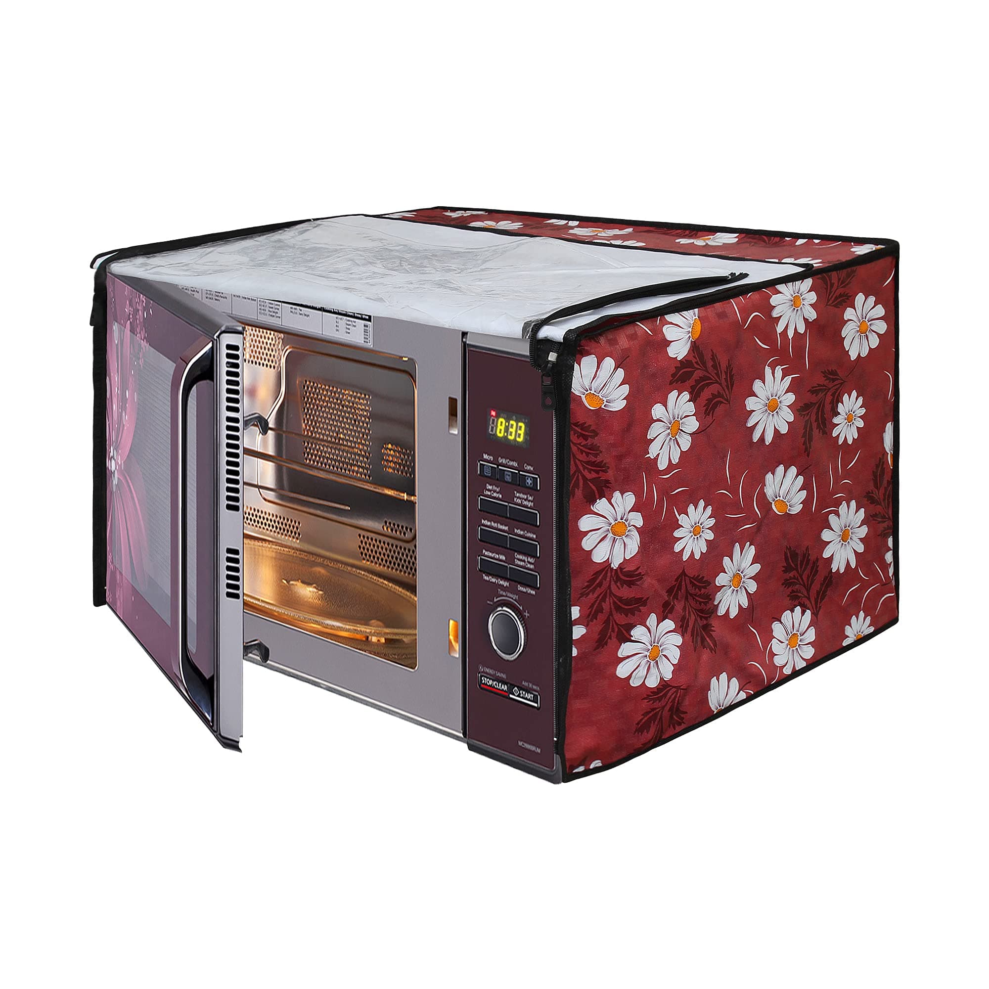Lithara Printed Waterproof Microwave Oven Cover for Panasonic NN-CT645BFDG 27L | Sams08 (Multicolor)