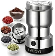 andrew james Spice Grinder Electric 150W | Mini Mixer Grinder Small Size for Coffee Beans, Masala & Dry Grinding | EVERSYS Portable Mini Grinders Machine for Kitchen with Approx. 100g Capacity