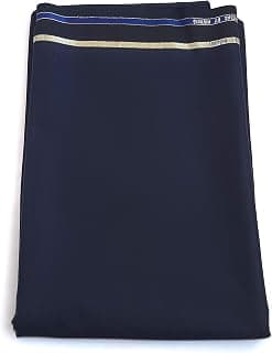 Raymond Men's Poly Wool Blended Unstitched 3.10 m Self Design Suit Fabric (Blue, Free Size)