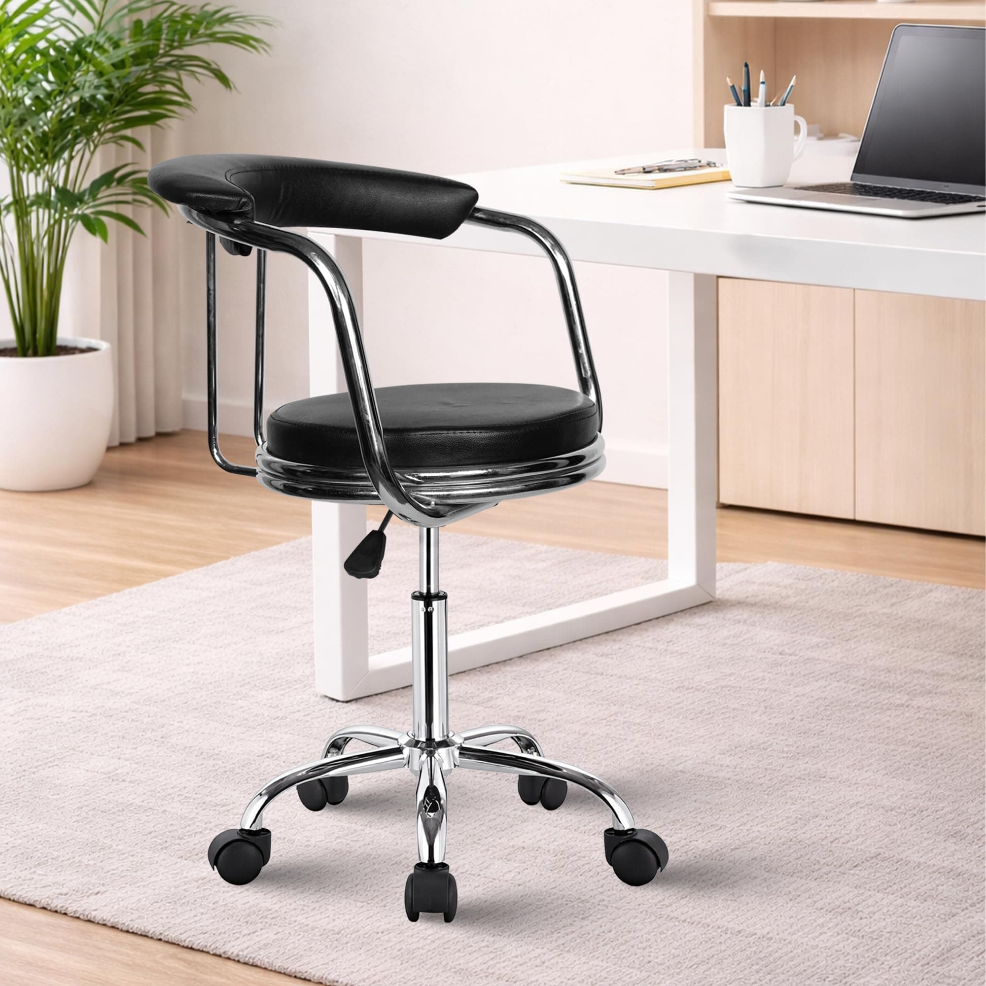 ROSE® Kiya Height Adjustable & Revolving Bar Stool/Kitchen Chair Suitable for Kitchen, Cafeteria, Dining, Office,Shops (1, Black, Barstool Revolving)