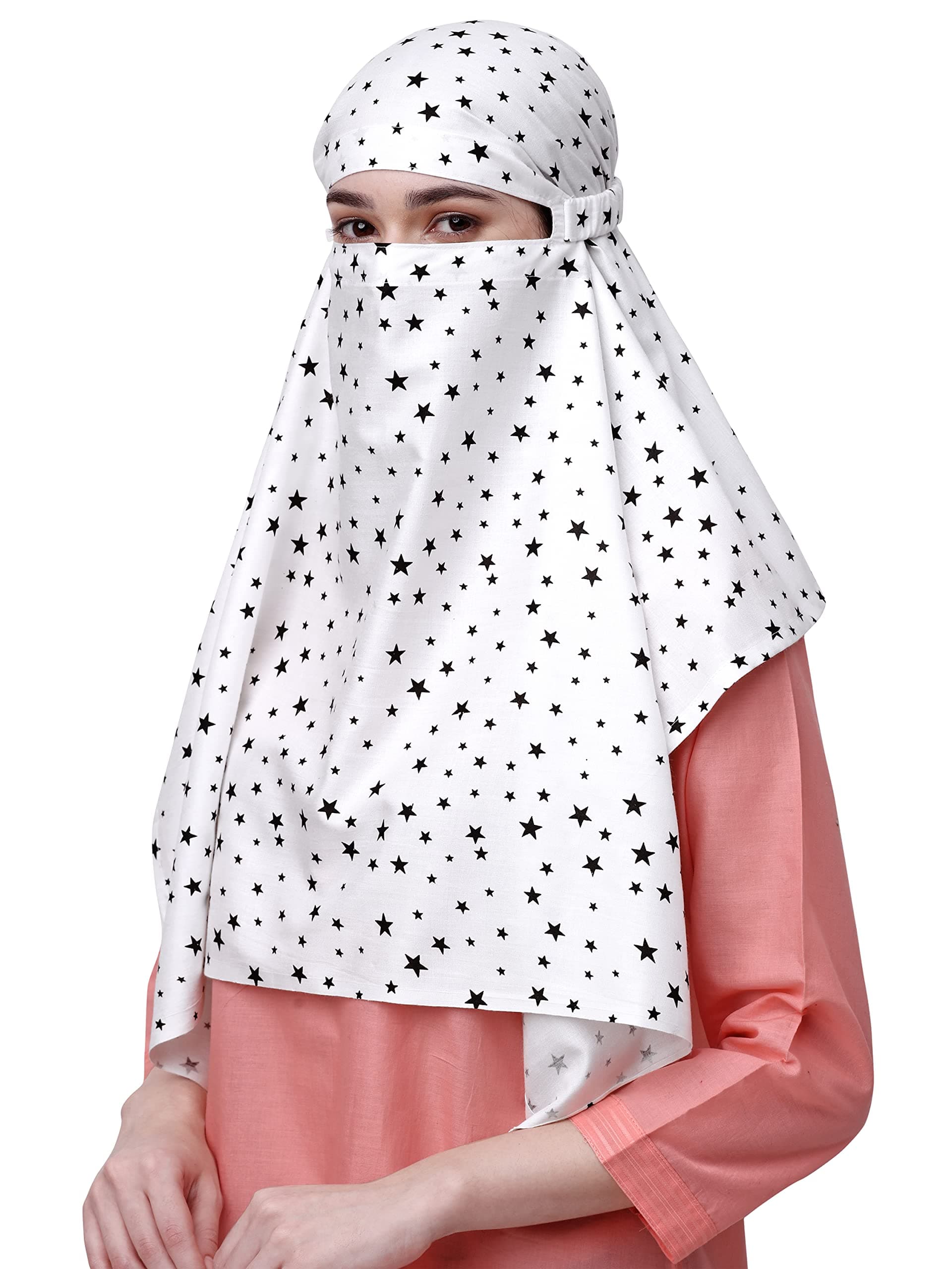 7 season's Cotton Scarf Cum Mask Universal Size/Usable for vehicle Driver for sunlight UV protection White Printed Design…