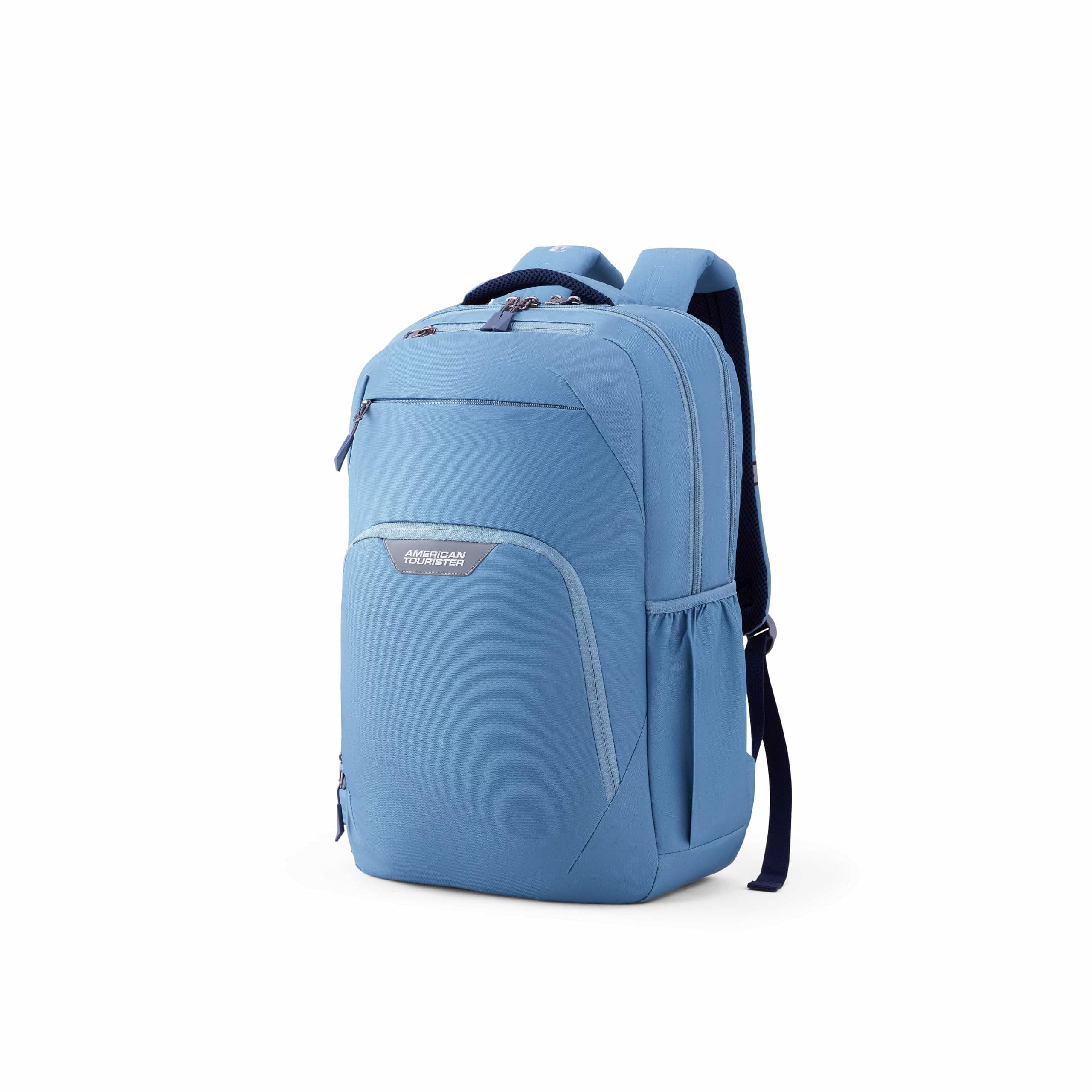 American Tourister Brett 4.0 | 32.5 Ltrs | 2 Compartments | Bottle Pocket | Ergonomic Padded Back Panel & Shoulder Straps | Laptop Backpack | 1 Year International Warranty | Blue Lead