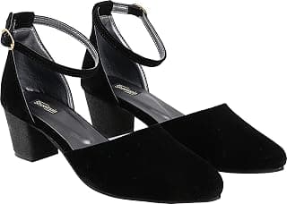 Shoetopia Women's Block Heel Sandals with Ankle Strap | Comfortable Party & Casual Footwear Heels
