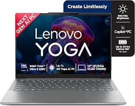 Lenovo Yoga Slim 7 Aura Edition, Intel Core Ultra 5 228V, 32GB RAM, 1TB SSD, WUXGA OLED, Copilot+ AI PC, 40 Tops, 14"/35.5cm, Windows 11, Office 2024, Grey, 1.19Kg, 83JX001LIN, AI Now, AI Laptop