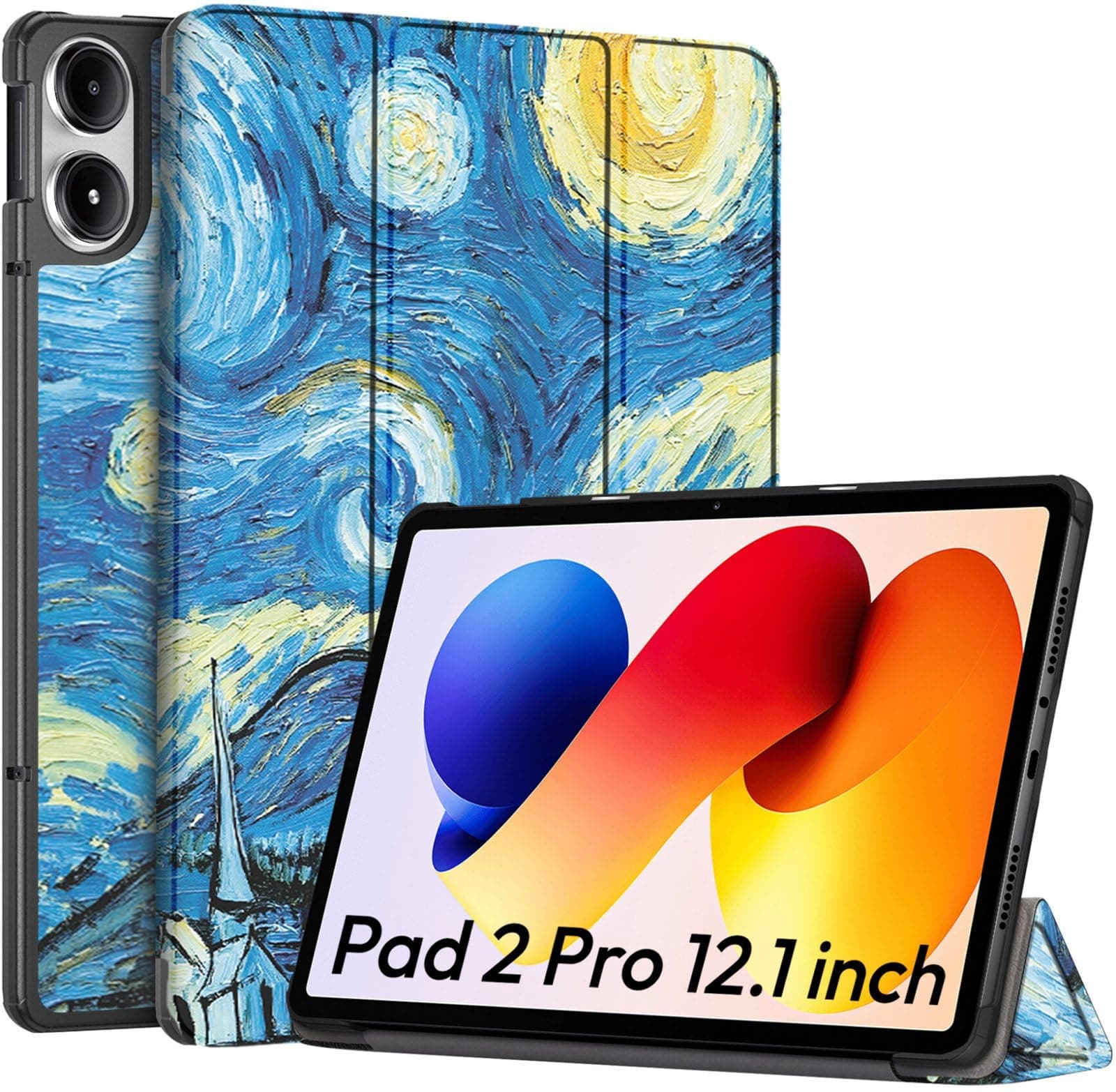 Robustrion Cover for Redmi Pad 2 Pro 12.1 inch Cover Case, Trifold Cover Case for Redmi Pad 2 Pro 5G Tablet Cover [Auto Sleep Wake Support] - Night