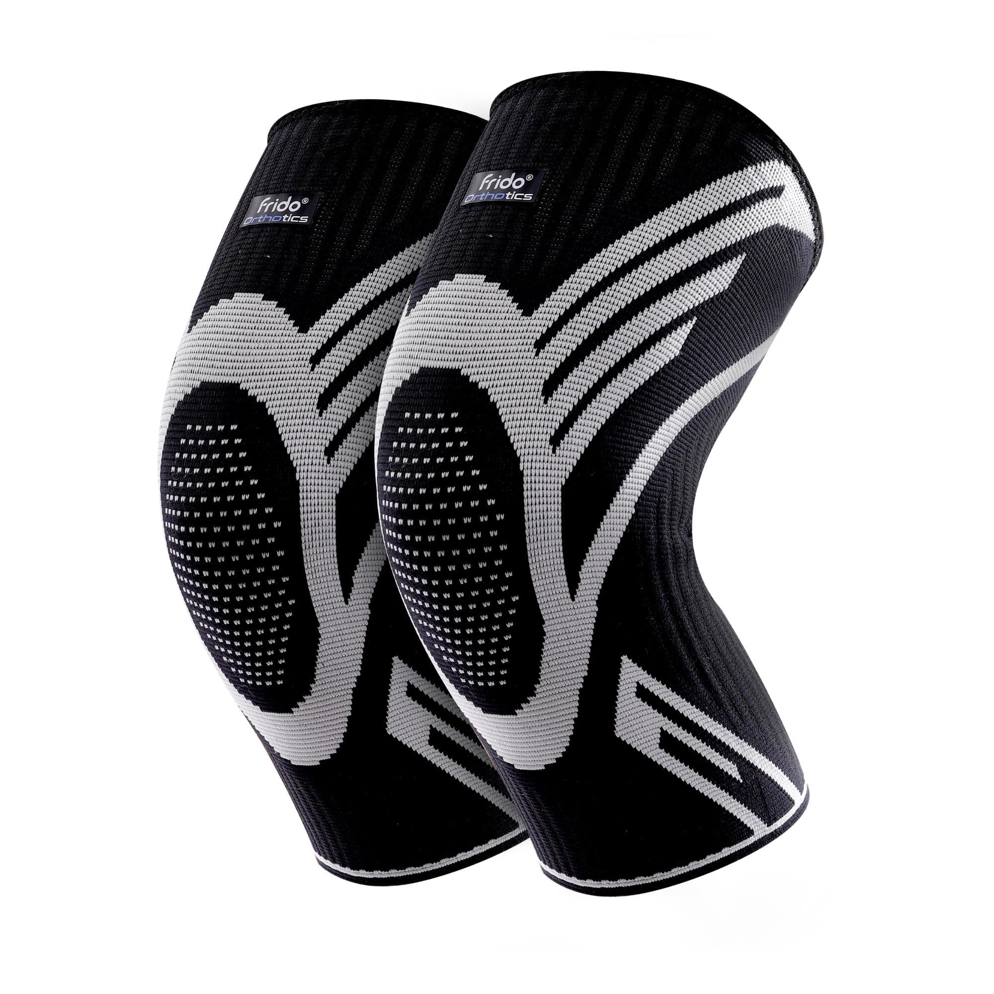 Frido Active Knee Cap Support for Men & Women | Active Compression for Pain Relief & Joint Support | Knee Sleeve for Gym, Running, Jogging, Sports & Workout | Anti-Sweat Knee Brace (1 Pair) Black, XL