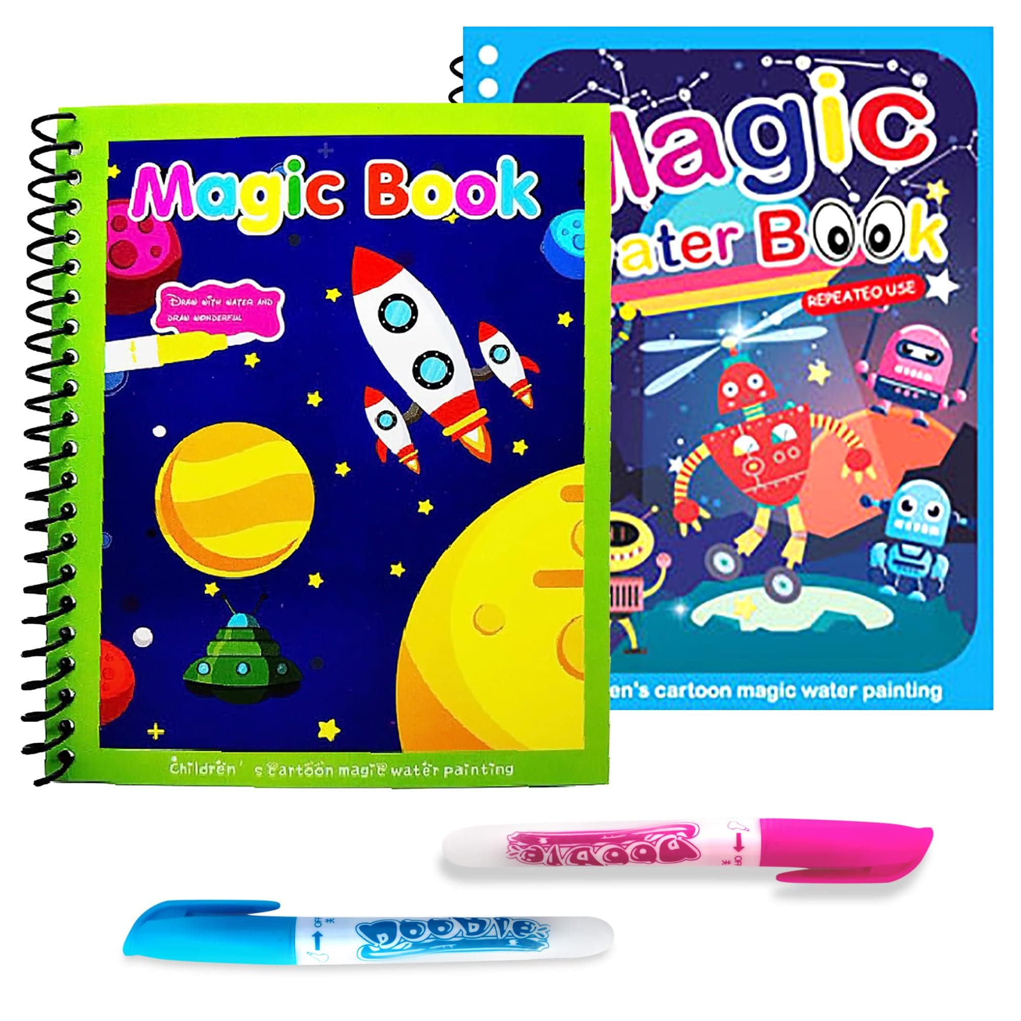 GLUN® Water Magic Book Random Theme B6 Pack of 2