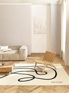 Hand Tufted Carpet NZ Wool Abstract Design Non Slip Luxury Exclusive Carpet for Living Room Bedroom (Size : 5X8 FT, 150X240 CM) Color Loop