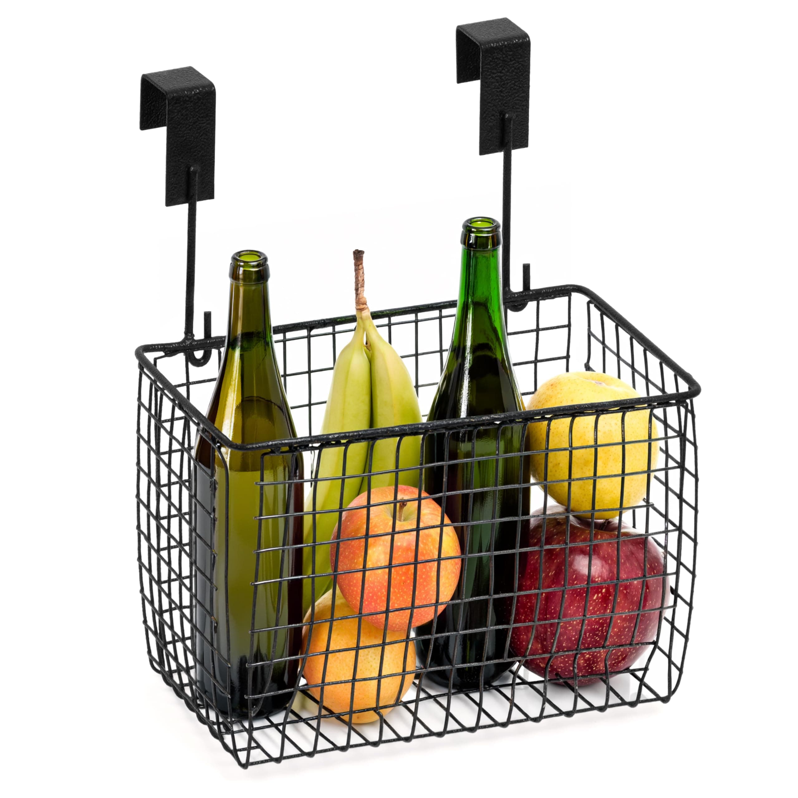 Livzing Multi-Functional Alloy Steel Compact Over The Cabinet Organizer Door Hanging Rack Shelf - Hanging Cabinet Storage Organizer Bin for Kitchen - (Black, Hanging Shelves)