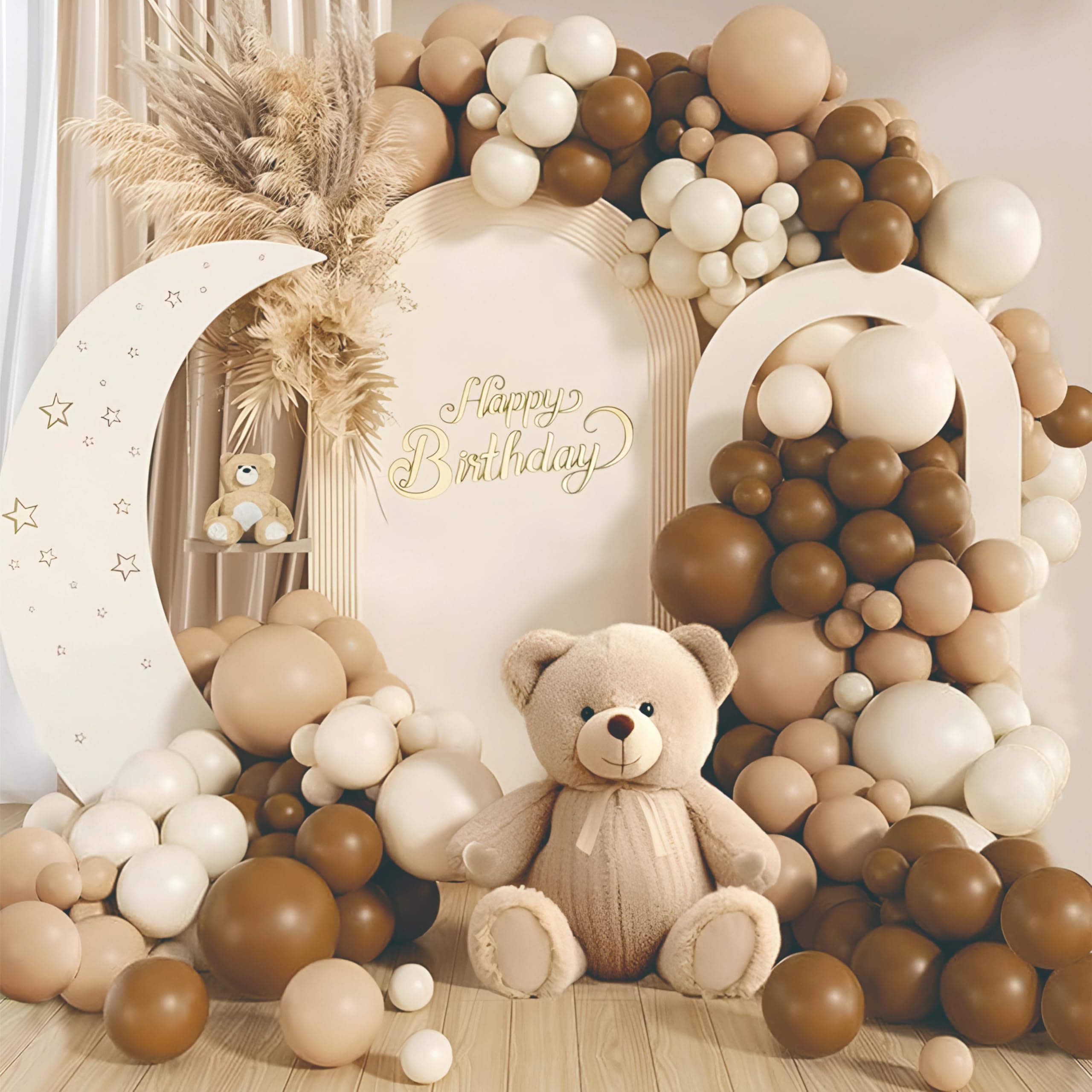 YOURS DECOR Brown, Camel & Sand White Balloon Garland Kit, Pack Of 75 Pcs for Birthday Decorations, Baby shower Decor, theme decoration, Home Decoration items