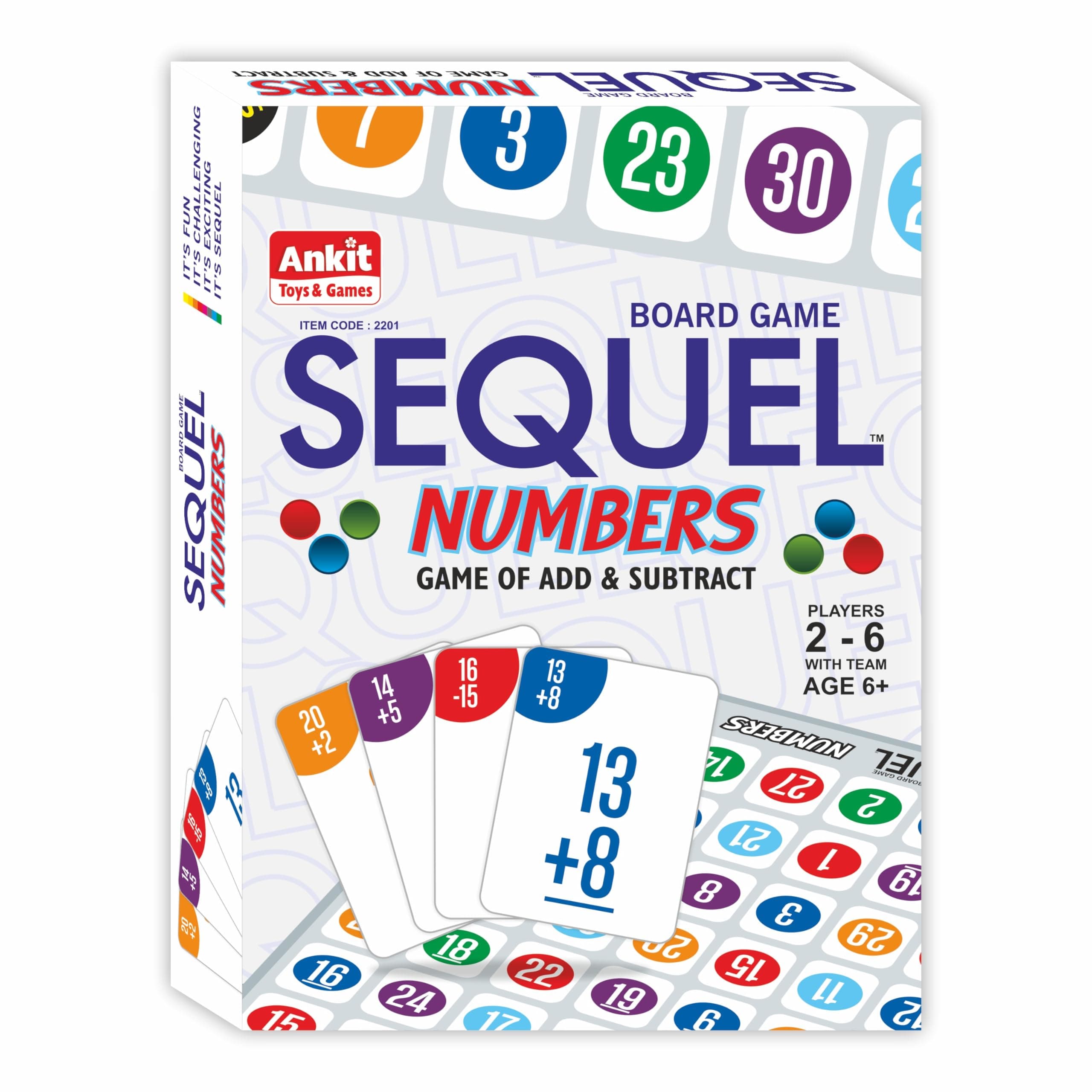 Ankit Toys & Games Sequel Board Game Classic Game for Kids, Children Enhances Critical Thinking and Strategy Durable Game Set Ideal for Family (Sequel Numbers)