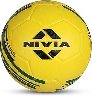 Nivia Country Colour Rubberized Moulded Football, Suitable for Hard Ground Without Grass, Wet & Grassy Ground & Artificial Turf, Training Ball Size 3 - Brasil (Yellow/Green)