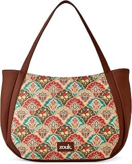 ZOUK Jute Handcrafted Vegan Leather Women's Shoulder Luna Handbags