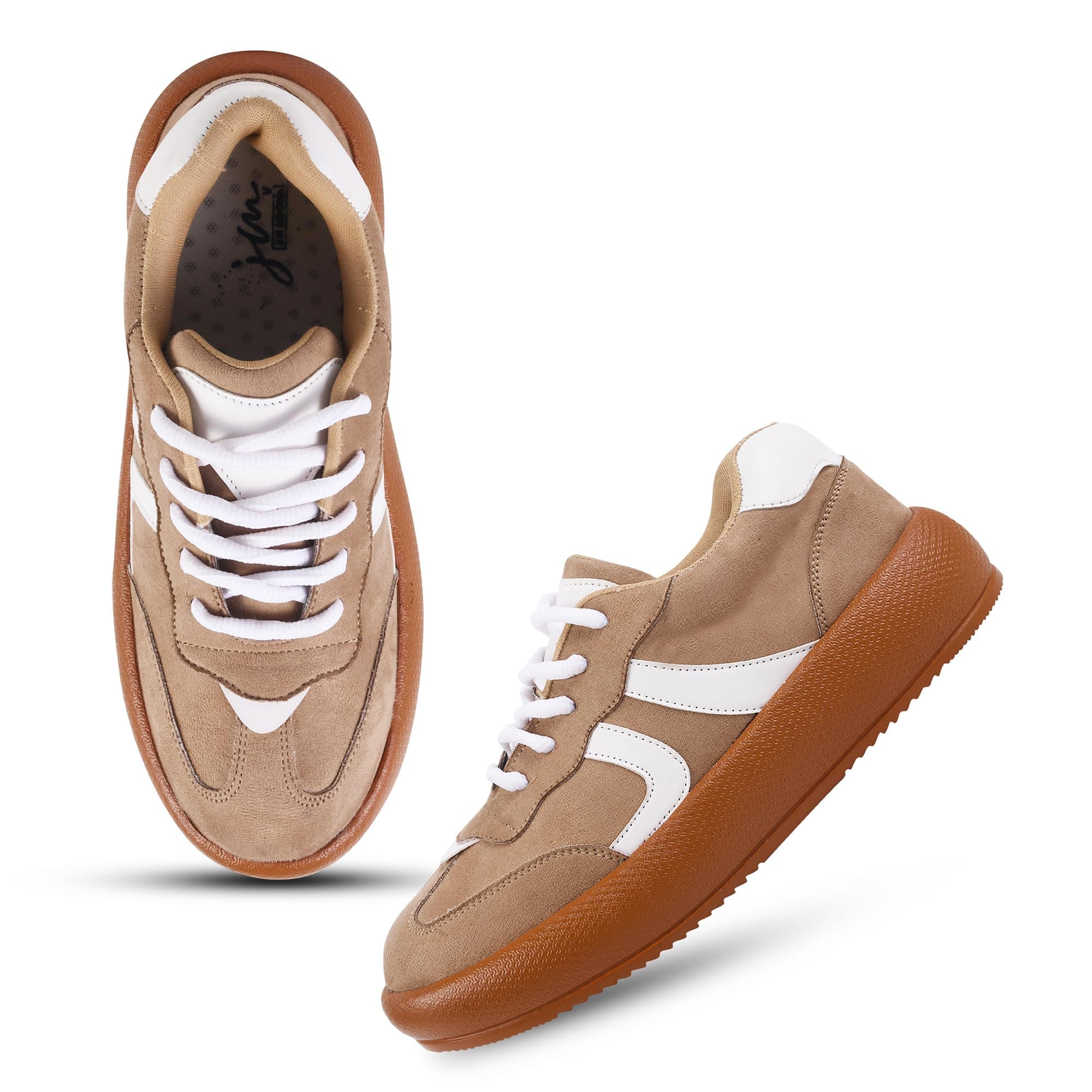 JM LOOKS Trendy Sneakers for Women - Non-Slip Comfortable Casual Ladies Shoes Lightweight Lace-up Shoes for Womens Fashion Sneakers