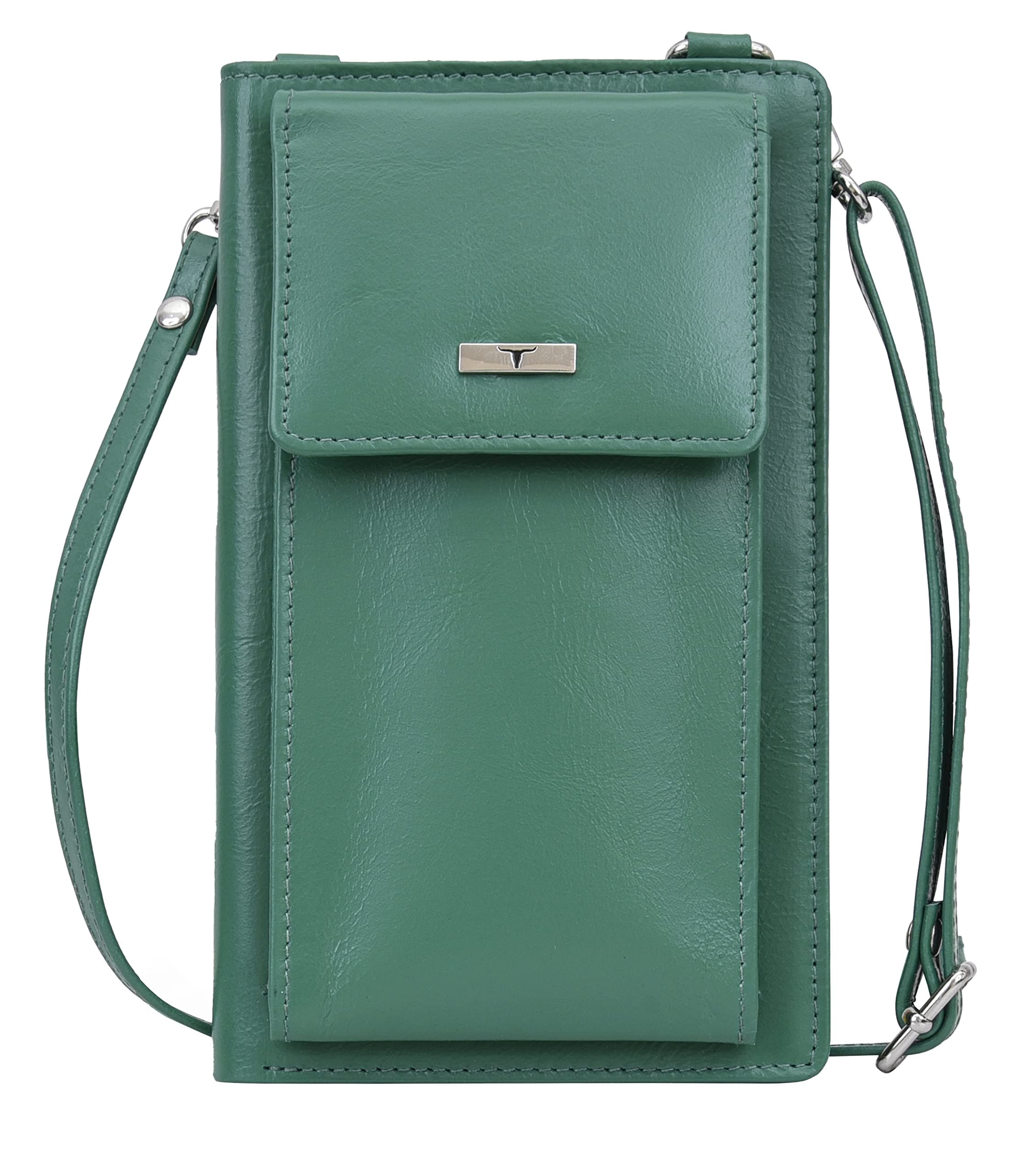URBAN FOREST Ruby Green Leather Sling Wallet for Women