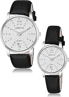 Generic White Dial Leather Belt Couple Watch PSW_Black2_6010-3022