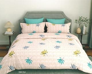 Bombay Dyeing Double Bedsheet Cotton 144 TC Premium Bedsheet & 2 Pillow Covers, Double, 224 X 254 Cms, Fade Less Colors, EDAW25-18