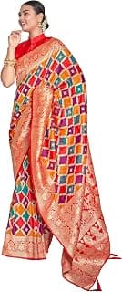 MANOHARI Women's Trendy Banarasi Woven Saree with Heavy Jacquard Work, Elegant Design, Silk Saree with Maching Lace Border Unstitched Blouse Piece for Weddings & Festive Occasions