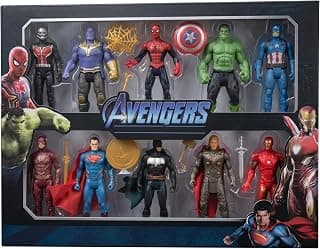 Mega Superhero Toy Figures Pack of 10 - Collectible Action Heroes Play Set for Kids, Boys and Girls Birthday Gift Ideas, Ages 3+