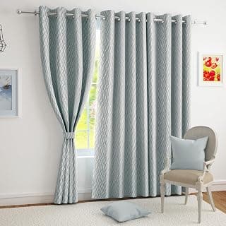 Story@Home Window Curtains 5 Feet Long Set of 2 | Room Darkening Curtain | Curvy Line Printed | Thermal Insulated Curtain for Living Room | (116 X 152 Cm, Grey) | Perfect for Home Decor