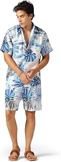DHRUVI TRENDZ Mens and Boys Rayon Co Ord Set | Trendy Night Dress | T Shirt and Short Set Combo Lounge | Stylish Summer Travel Wear | Matching Two-Piece for Vacation