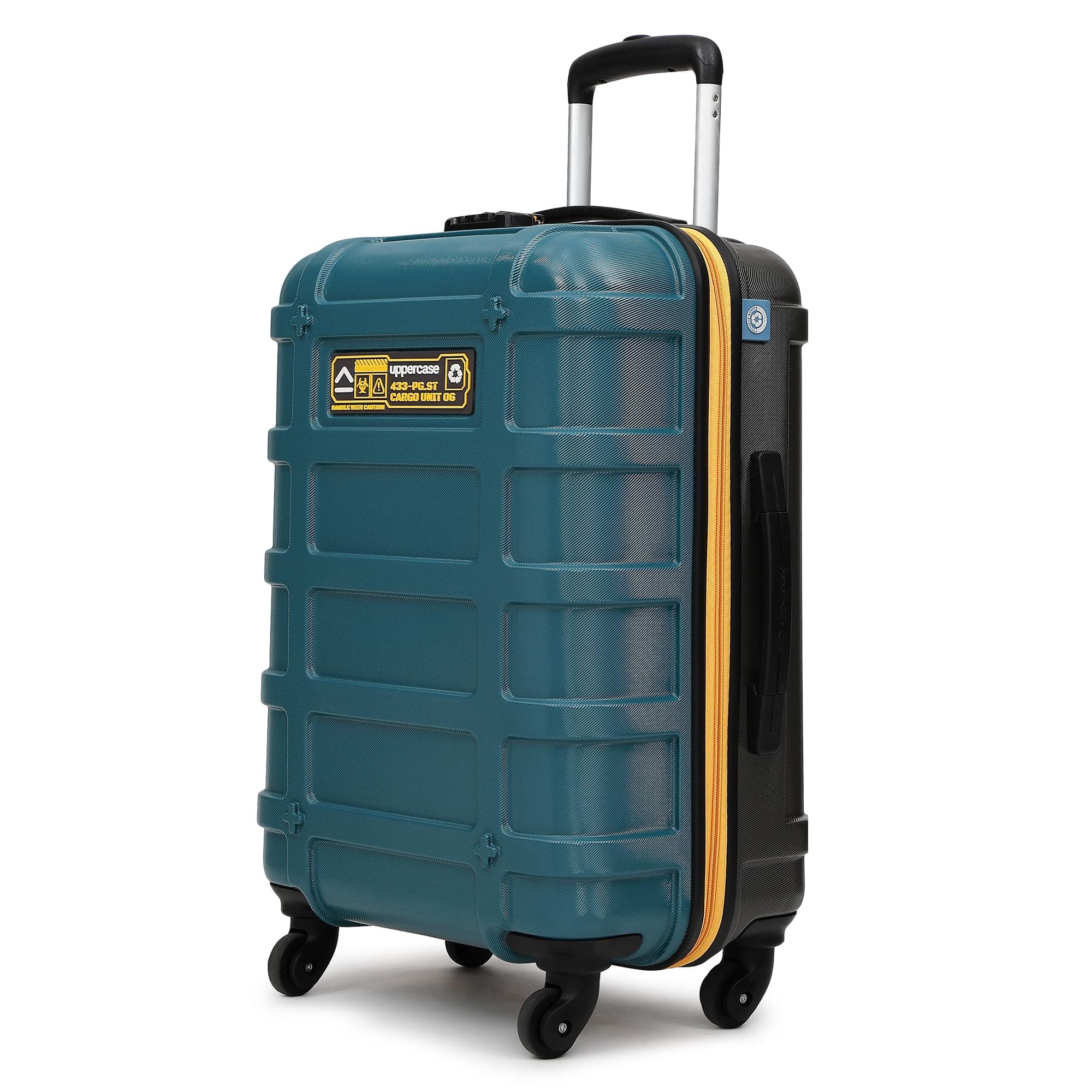 uppercase Cargo 66cm(Medium) Checkin Trolley Bag Dual-Tone Spinner Hardsided Luggage Secure Combination Lock Scratch-Proof Surface Mesh ConviPack Suitcase for Men & Women 2000 Days Warranty(Teal)