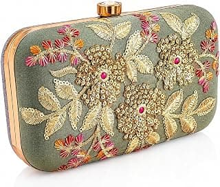 DUCHESS Embroidered Clutch Bag for Women - Bridal Wedding Evening Purse