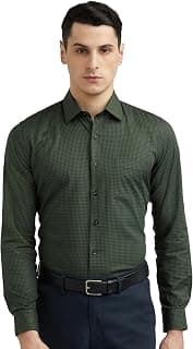 Van Heusen Formal Micro Checkered Shirt for Men| Premium Cotton| Full Sleeves| Slim Fit |Breathable Fabric