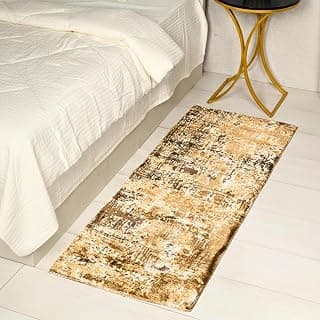Saral Home ANI Modern Soft Pile Runner, Brown. 45x110 cm