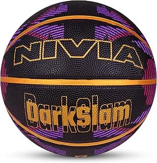 Nivia Dark Slam Basketball, for Men & Women, Durable Molded Rubber Ball with Pebbled Grip, Butyl Bladder, for Indoor & Outdoor Play (Size 7, Multicolor)