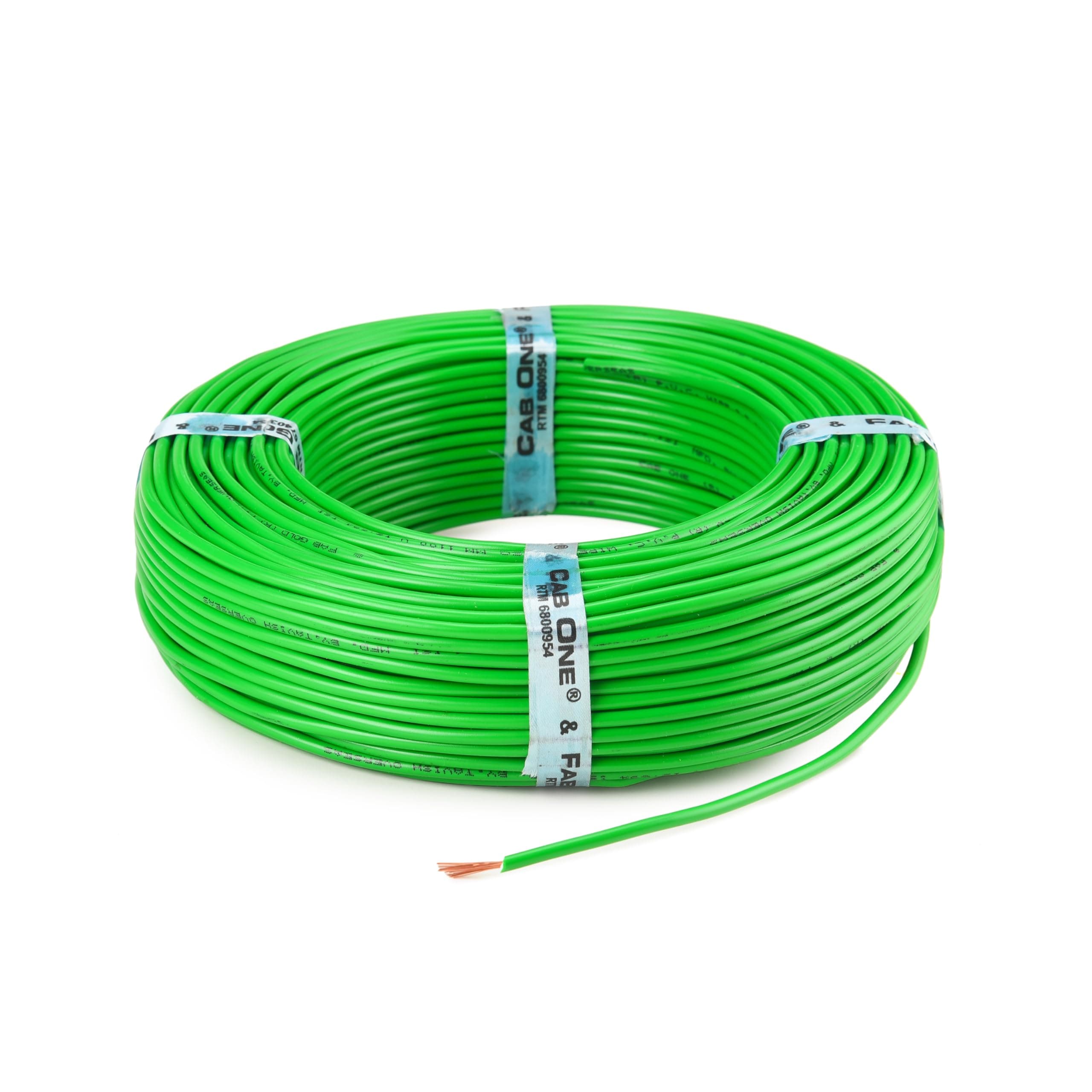 FAB GOLD 4.0 sqmm Single Core Copper Electrical Wire, 90 Meter (Green) | Heat Resistant & Flame Retardant (FR) | Lead-Free LSH House Wire for Home & Industrial Use
