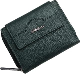 WildHorn Women's Genuine Leather Wallet – Stylish Design with RFID Protection – 14 Card Slots, 3 ID Windows, and Secure Button Closure – Perfect for Everyday Use and Organizing Cash & Cards