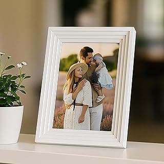 Art Street Premium 3D Table Top Photo Frame, Designer Picture Frames, Home Décor For Office Desk, Bedroom & Living Room (White, Size 5x7 inch)