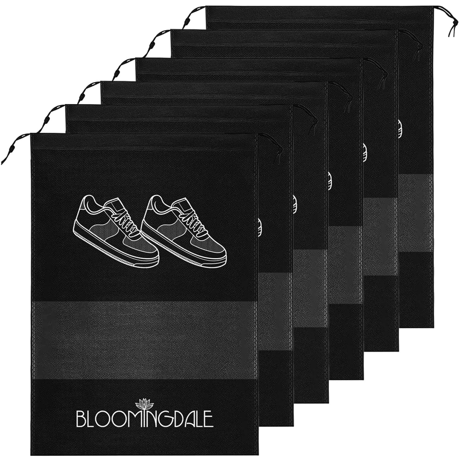 Bloomingdale Shoe Bag for Travel & Storage Travel Organizer for Women & Men Travel Accessories Shoe Organizer Shoe Bags Pouches Travel Shoe Cover for Travelling Travel Essentials, Pack of 6 Shoe Pouch