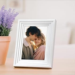 Art Street Premium 3D Table Top Photo Frame, Designer Picture Frames For Home Décor, Office Desk, Bedroom & Living Room (White, Size 4x6 inch)