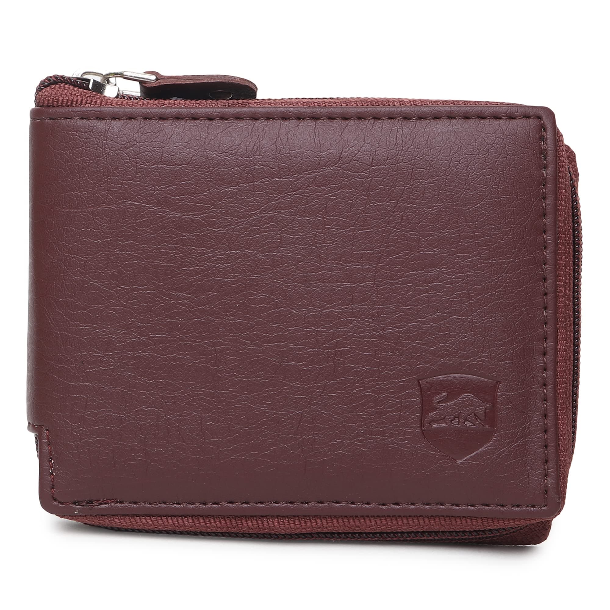 SAMTROH Men's PU Leather Wallet with Flap & Snap Button Closure | Slim Wallet with Coin Pocket, 4 Card Slots, ID Window | Stylish Casual Formal Travel Purse for Men Compact Pocket Size (Brown)_223