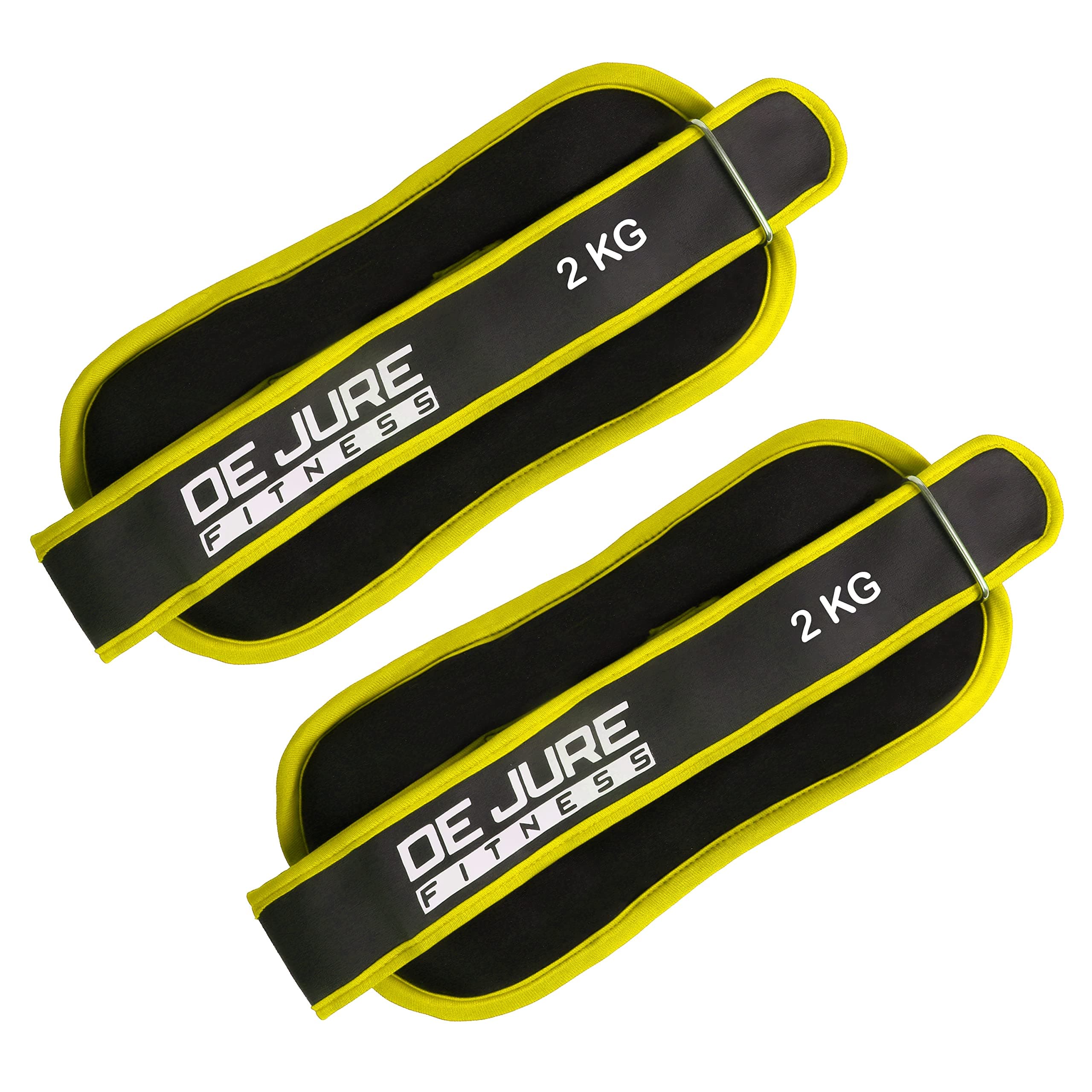 DE JURE FITNESS Ankle Weight/Wrist Weight Yellow Black 2KG Pair (2kgX2pcs)