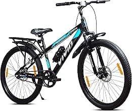 Leader Vivid Valero 26T IBC Single Speed Cycle for Men with Front Suspension & Dual Disc Brakes | Bicycle for Men | City/Mountain Bike with Carrier & Steel Frame | Ideal for 10+ Years – Black