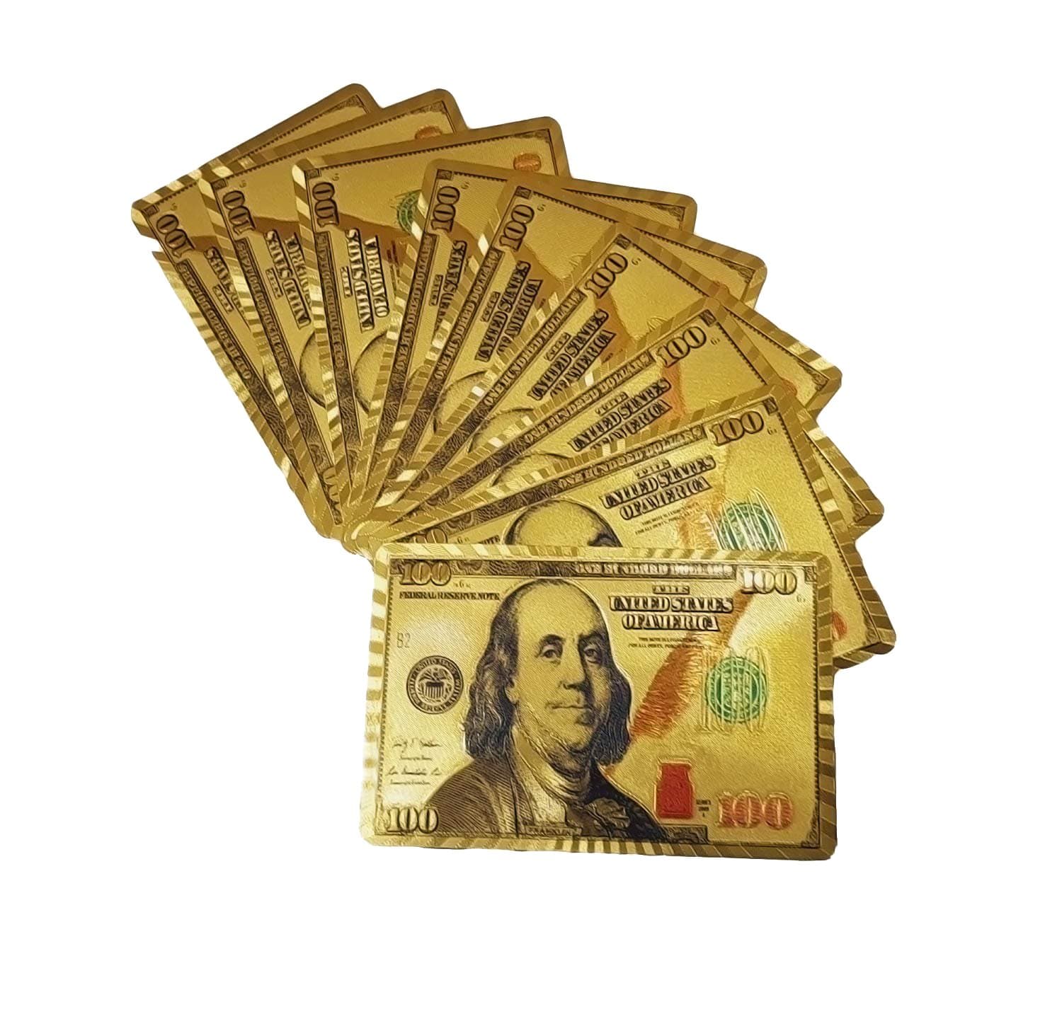 Magicwand 24 K Gold Plated Poker Playing Colored Cards (American Dollar)
