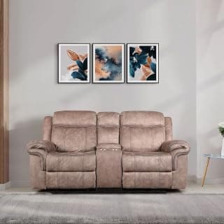 HomeTown Enfield Fabric 2 Seater Recliner in Brown Colour