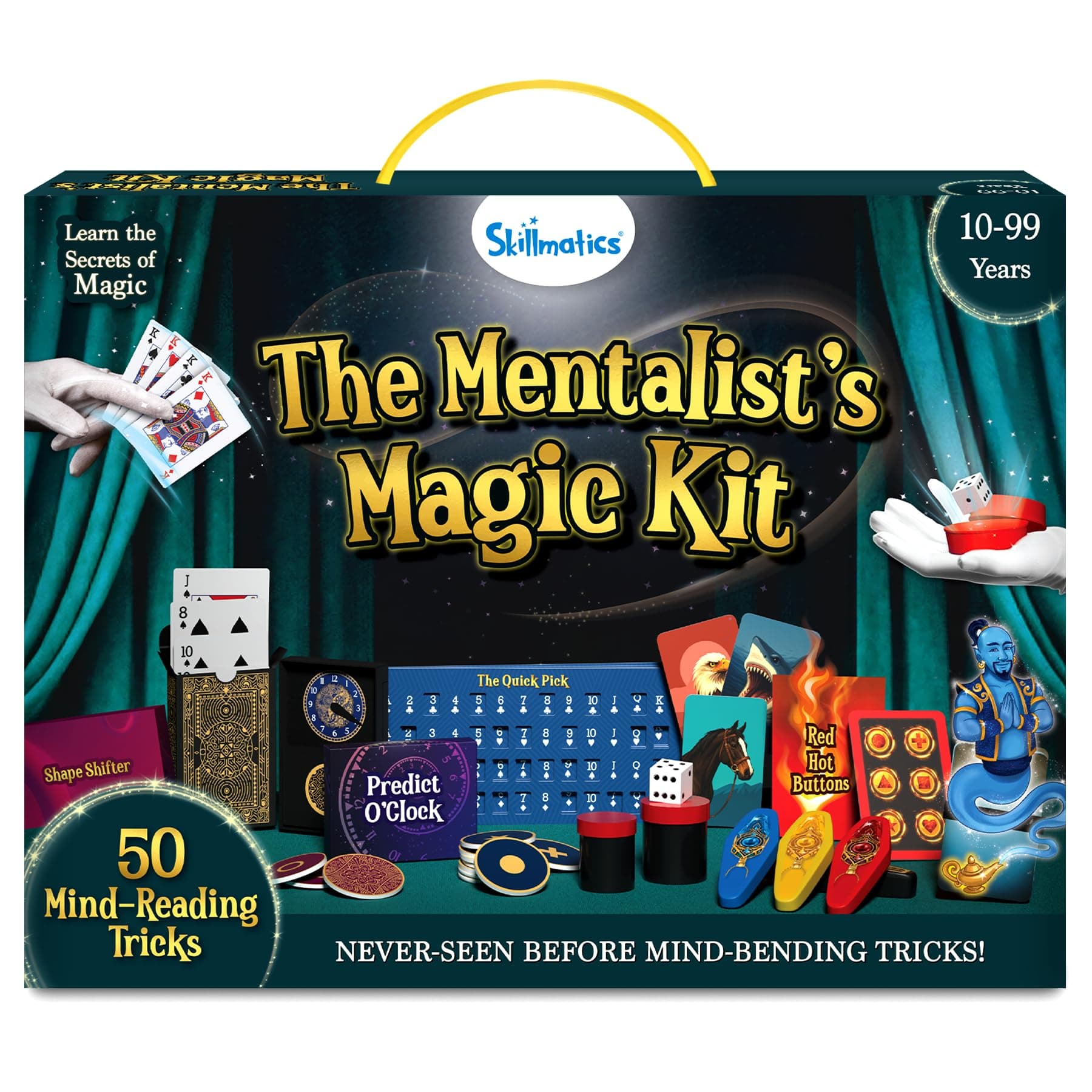 Skillmatics Magic Kit for Kids – Perform 50 Mentalism Tricks & Illusions with Real Magician Props, Step-by-Step Guide & Secret Techniques, Fun Gift for Boys & Girls Ages 10, 11, 12 & Up