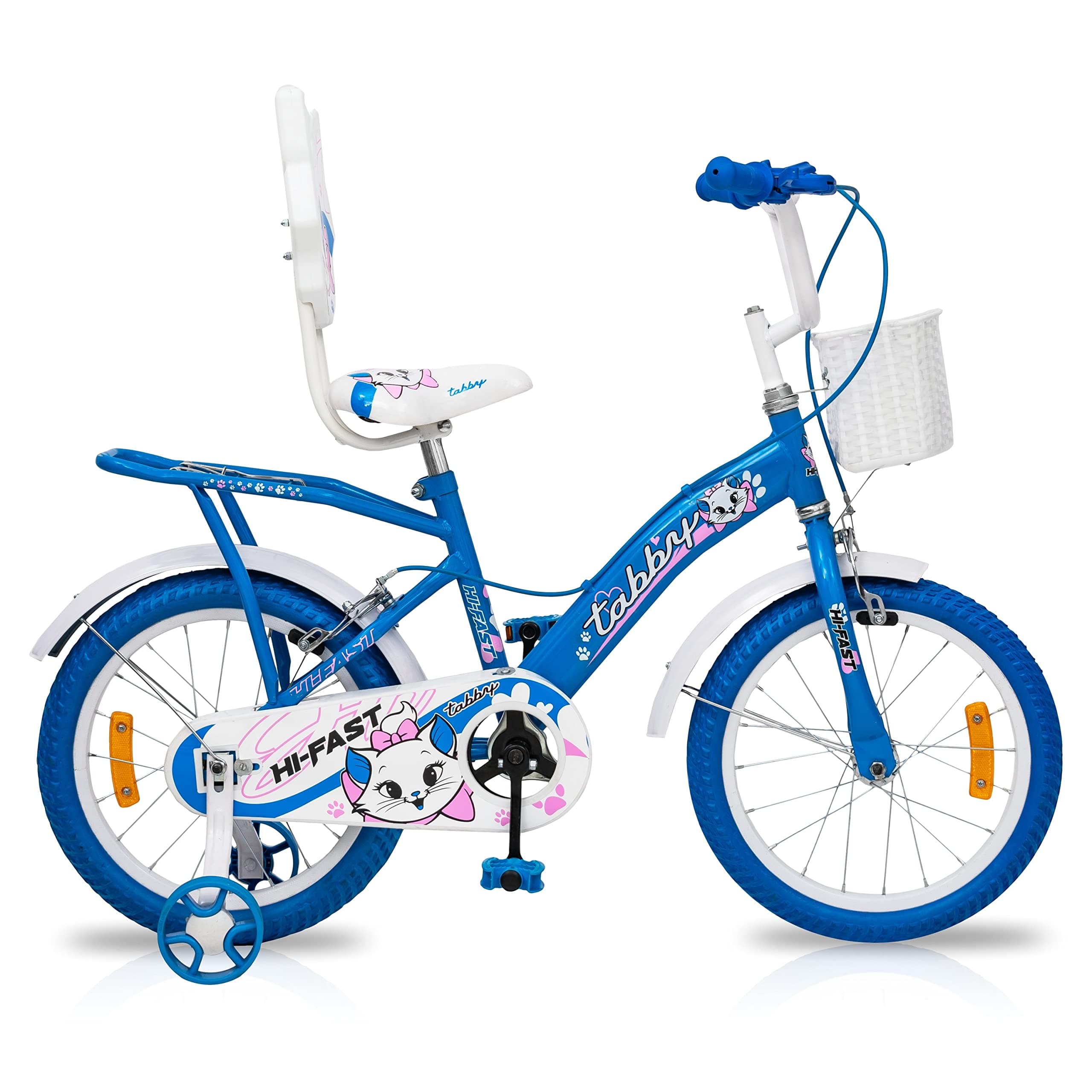 HI-Fast Tabby Kids Rigid Cycle for Boys & Girls 5 to 7 Years(16T-Semi-Assembled) 16 Inches, Blue