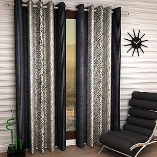 FARRELL Home Decor-1 Piece Polyester Bedroom Living Room Wind Tree Design Curtain for Door (4 x 7 Feet Coffee) | Geometric, Light-filtering, Grommet