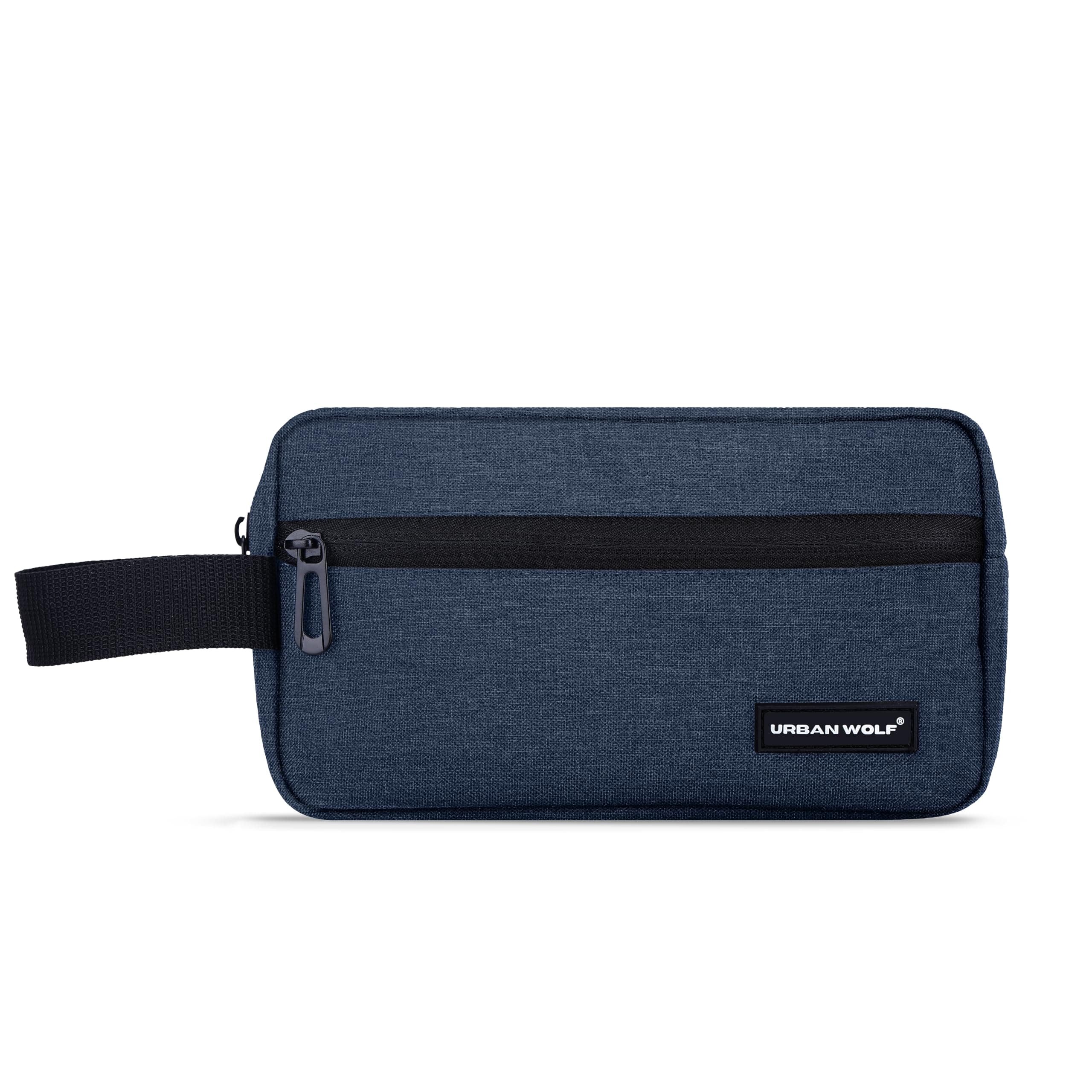 Urban Wolf Polyester Travel Toiletry Bag for Men and Women: Water-Resistant Shaving Kit/Bag for Toiletry Accessories, Hanging Dopp Kit, Cosmetics Pouch with Multiple Pockets (Blue)