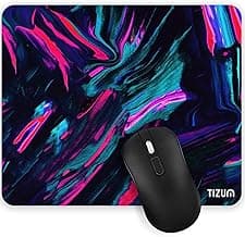 Tizum Mouse Pad Computer Mouse Mat with Anti-Slip Rubber Base & Smooth Mouse Control with Spill-Resistant Surface for Laptop, Notebook, MacBook Pro, Gaming Computer (9.4*7.9 Inches), Beta (Multicolor)